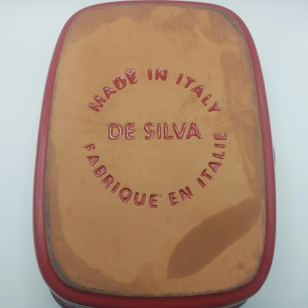 De Silva Red Ceramic Baking Dish‎ Made in Italy Scalloped Edge